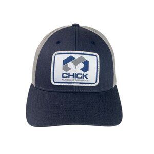 Chick Machine Company Trucker Hat Blue Gray Snapback Richardson Mesh Adjustable